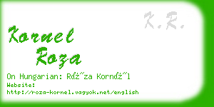 kornel roza business card